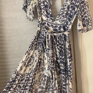 Blue and White Maxi Romper